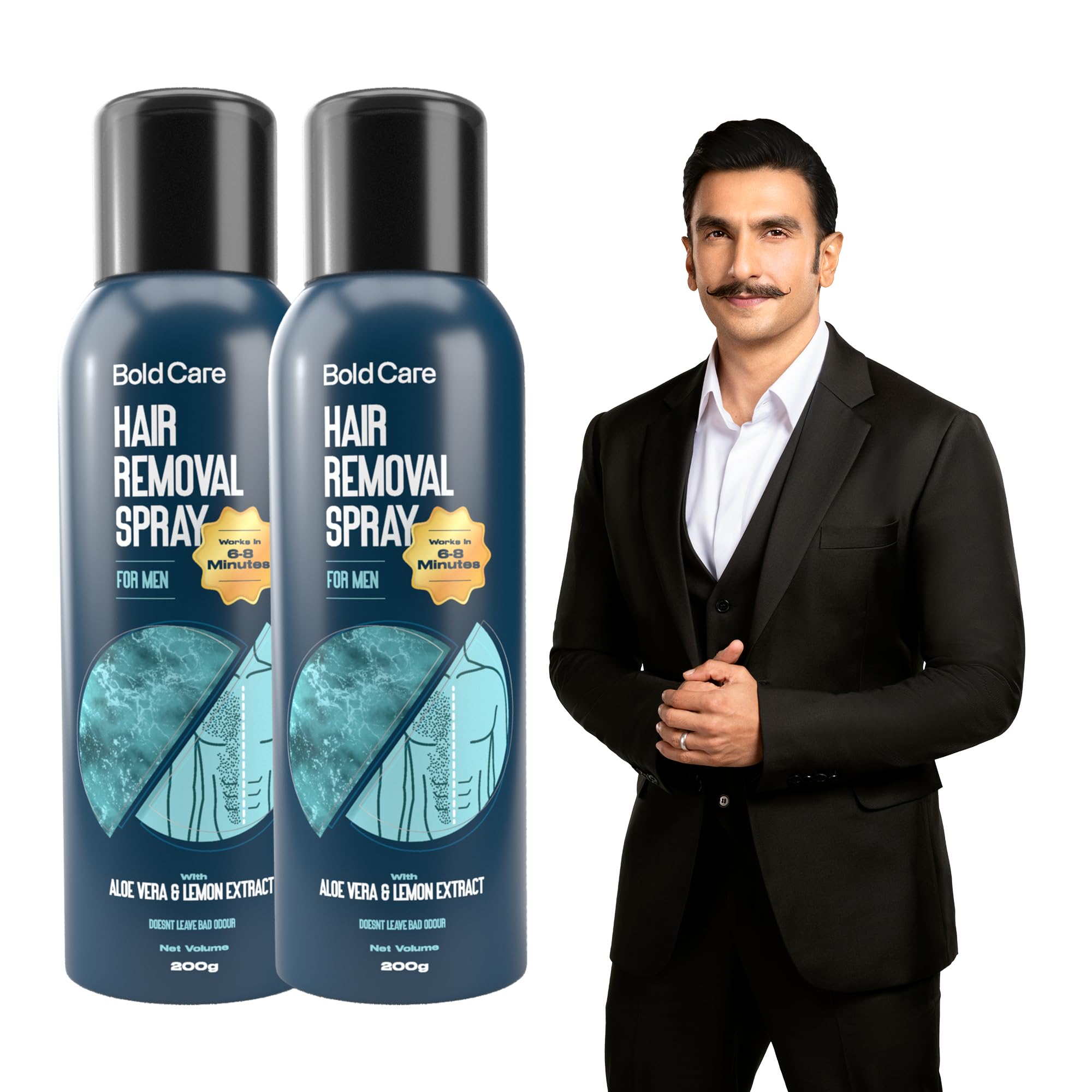 Bold Care Hair Removal Spray - Fast & Painless Body Hair Removal Spray For Smooth Back, Chest, Legs, Arms, Under Arms, With Aloe Vera & Lemon Extract - 200G - Pack Of 2 For Men (B0CXLHQVZ5) Amazon Price History, Amazon Price Tracker