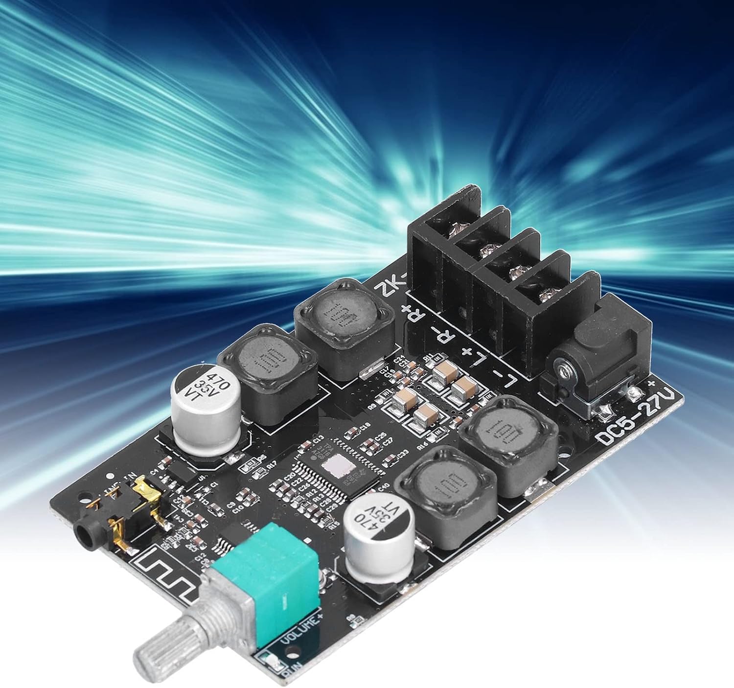 Audio Amplifier Board, Dual Channels Amp Board with Volume Control, 50W ZK 502C HiFi Power Amplifier Board for Speakers