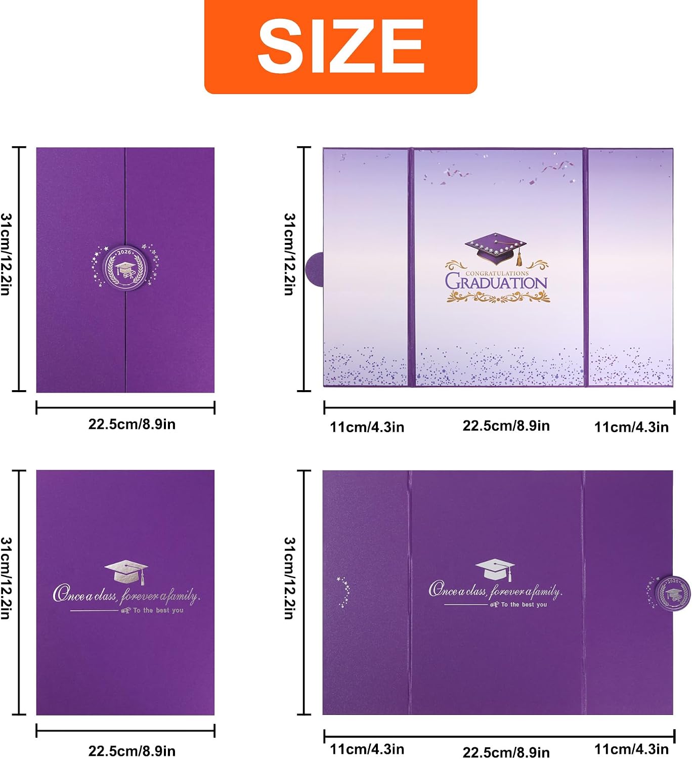 Graduation Guest Book 2026 Graduation Decorations Class of 2026 Graduation Sign in Book Signature Board Keepsake Grad Party Supplies College High School Graduation Gift Card Book (Purple)