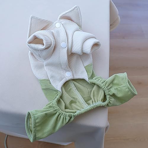 Miniatura 4 de Ropa de verano para perros, camisas para mascotas, elegante overol de pana para perros pequeños, overol con pechera para cachorros, overol clásico