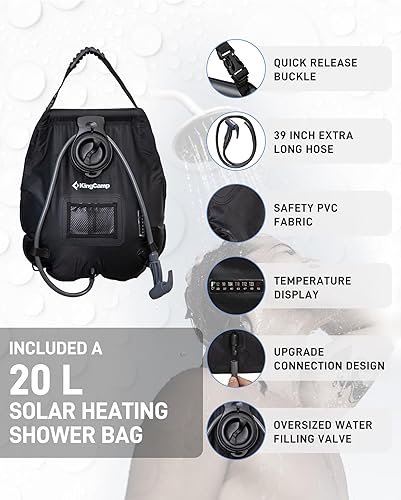 Miniatura 6 de KingCamp Tienda de campaña de ducha de gran tamaño, tienda de campaña portátil para exteriores, tienda de campaña para acampar con cambio de suelo,