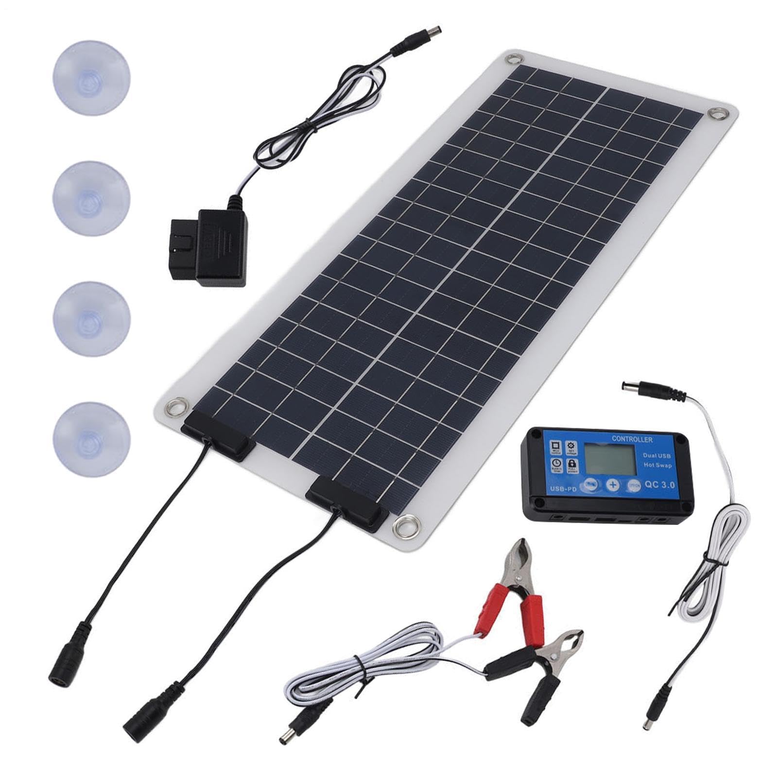 Caricatore mantenitore batteria solare da 100 W - Sostenitore di per auto | fotovoltaica, regolatore di energia solare impermeabile, dispositivo intelligente di conservazione della batteria | Ar