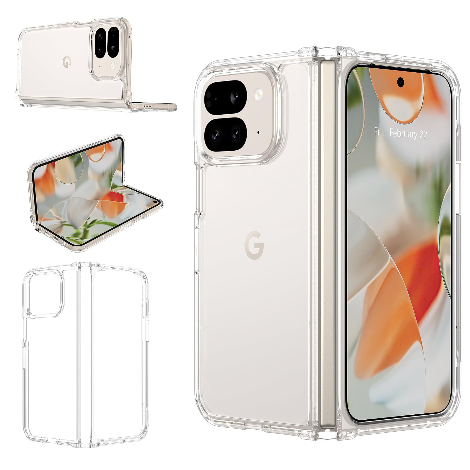 Ultradünne Hülle Für Google Pixel 9 Pro Fold – Transparent, Stoßfest, PC-Material