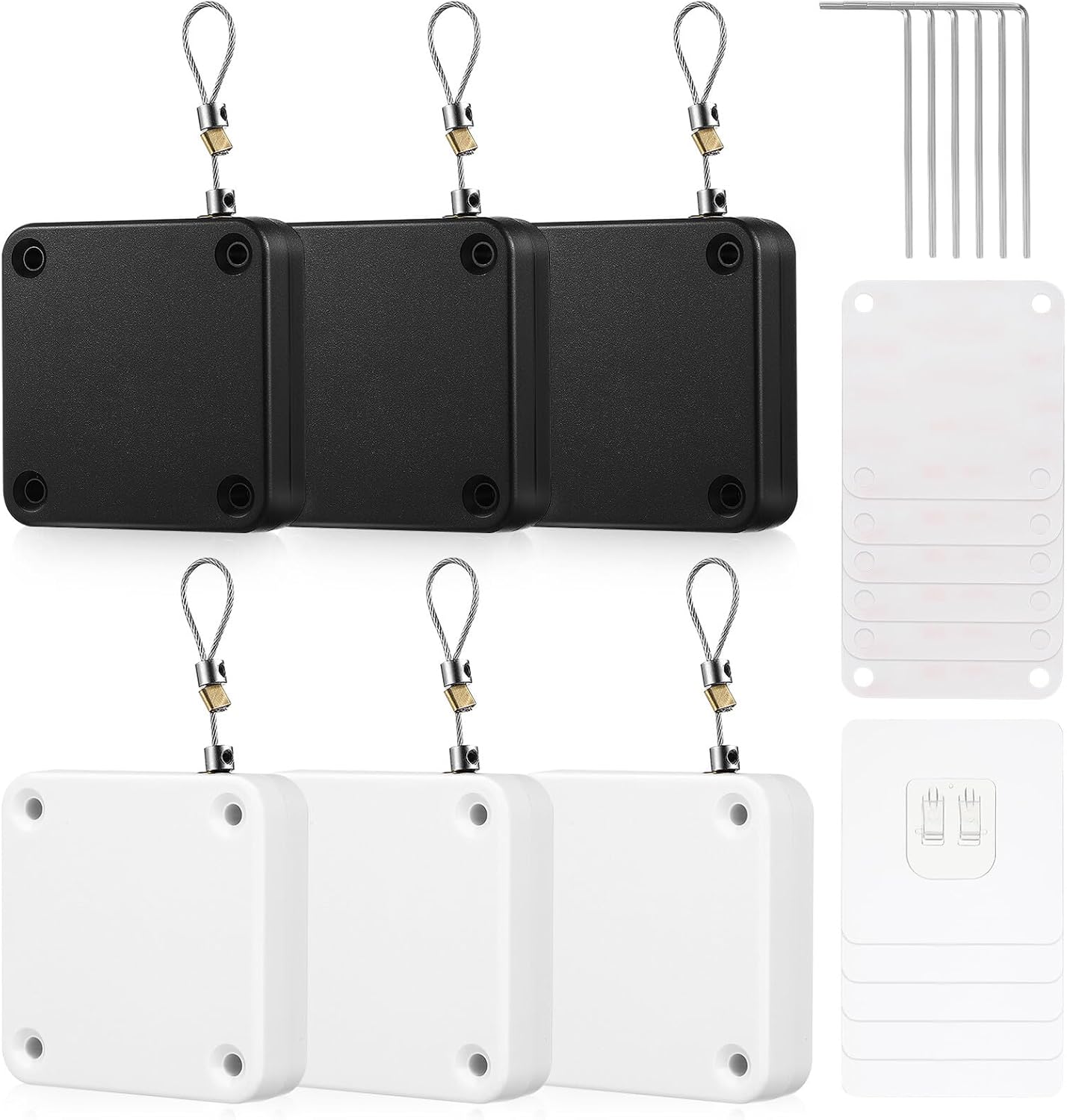 6 Sets No-Drill Automatic Screen Door Closers with Tension Sliding Door Closers for Bathroom Bedroom Study Easy Installation Home Use