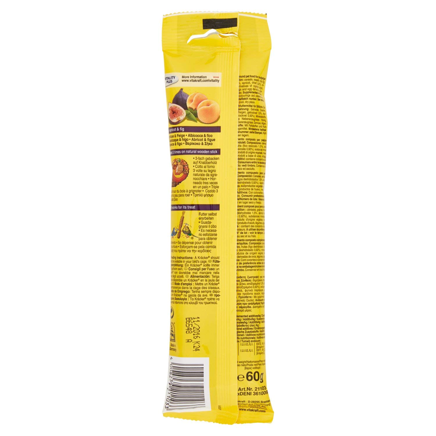 Kräcker Per Pappagallini Con Albicocca E Fico - Snack Naturale A Strati, Senza Zucchero, Con Vitamine (Confezione Da 4) - Foto 6