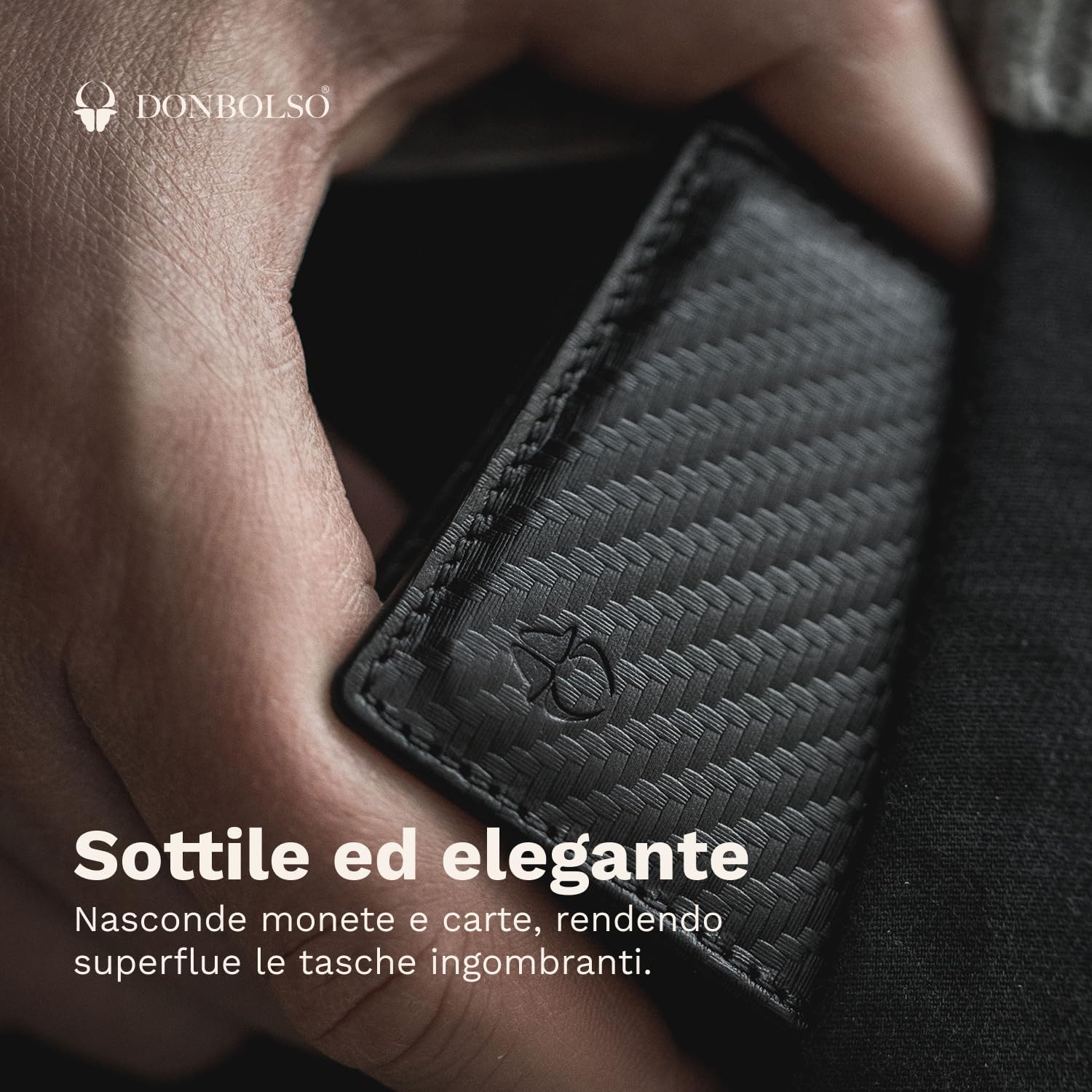 DONBOLSO Wallety NextGen I - Custodia per carte di credito con scomparto portamonete, fino a 11 carte, protezione RFID