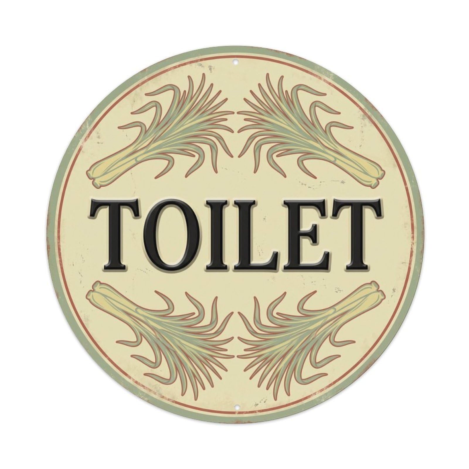 Okahys 8X8inch(20X20cm) Toilet(Wc) Signage Lemongrass Vintage Metal Tin Sign