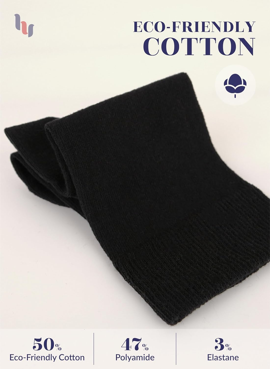 Hugh Ugoli Women's Cotton Crew Socks, Soft, Regular Fit, Plain Color Casual Socks for Trouser, Shoe Size 6 to 12, 4-8 Pairs - Image 4