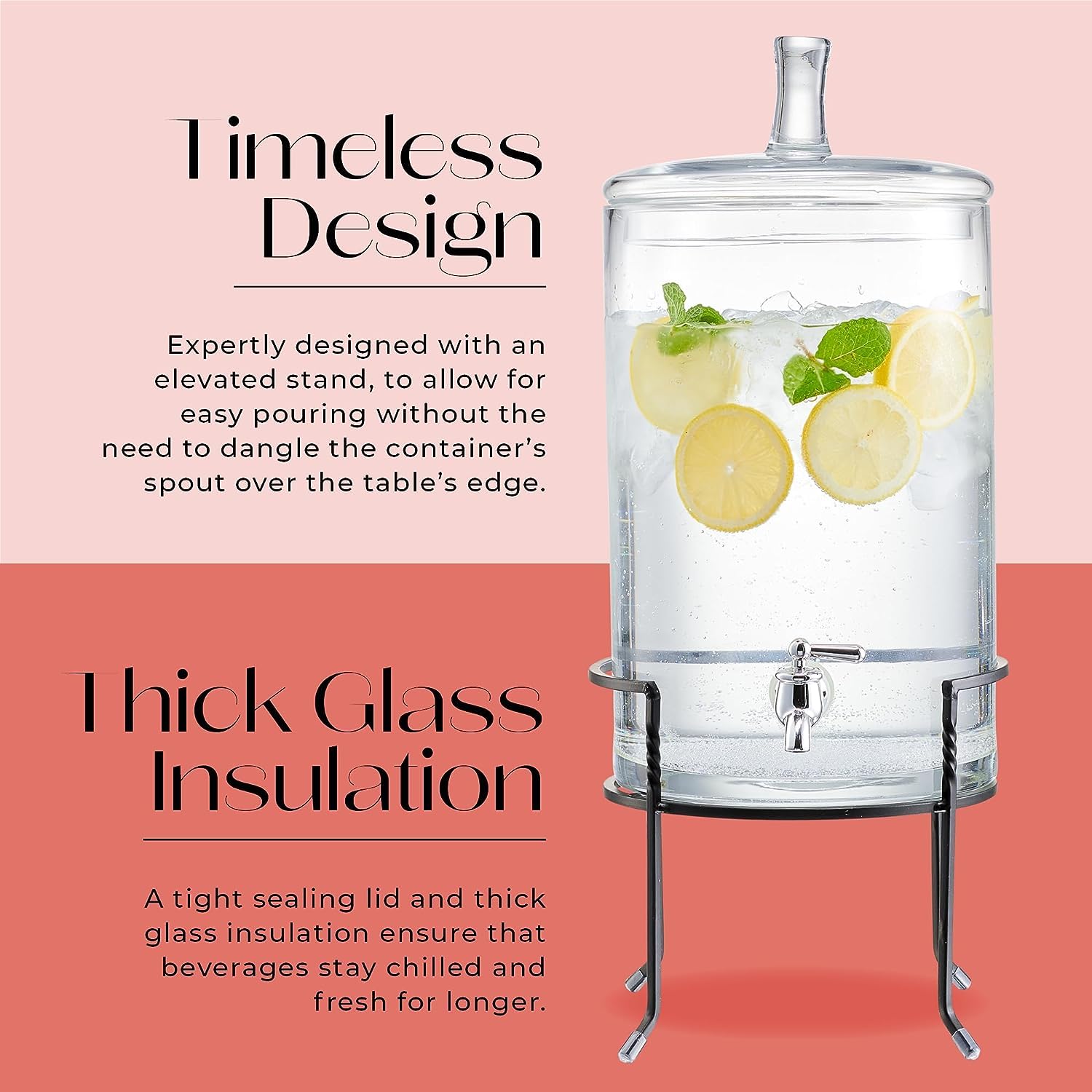 Style Setter Dispenser Di Bevande Fredde Con Brocca In Vetro Da