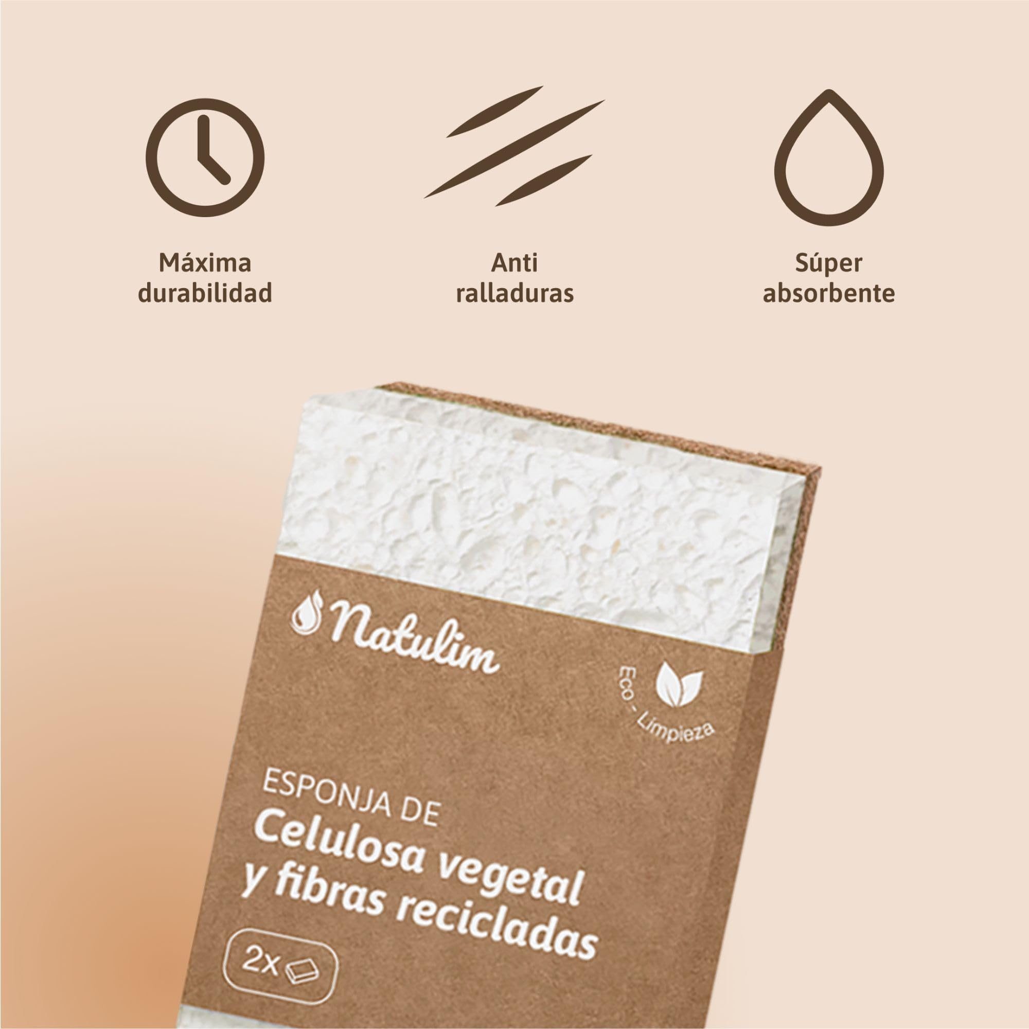 Natulim Pack Lavavajillas a mano - Eficaz en la Eliminación de Grasa y Restos de Comida - Contiene dispensador reutilizable, 2 esponjas y sobre de lavavajilla en polvo 250 Gr. (1 Pack)