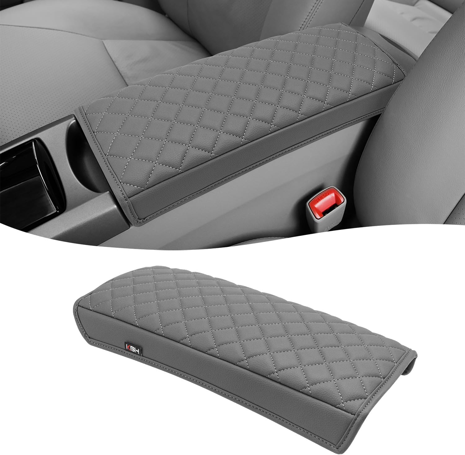 KBH Center Console Armrest Cover for Toyota Prius 2004 2005 2006 2007 2008 2009, Interior Accessories, Middle Console Lid Protector Cover, Arm Rest Cushion, Vinyl Leather, Black