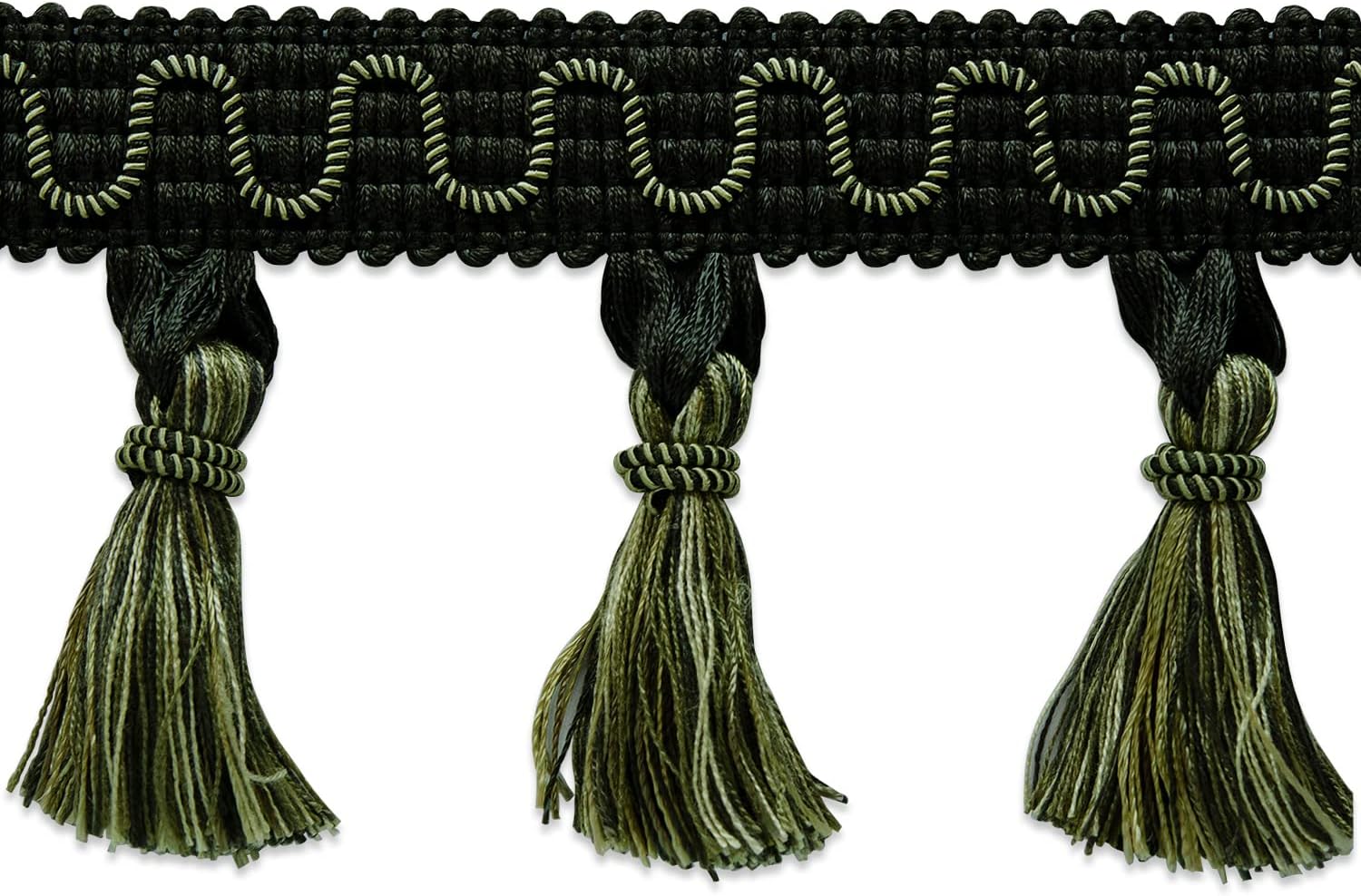 Trims by the Yard Conso Tassel Fringe Olive Multi (5 Yard Cut) Trim