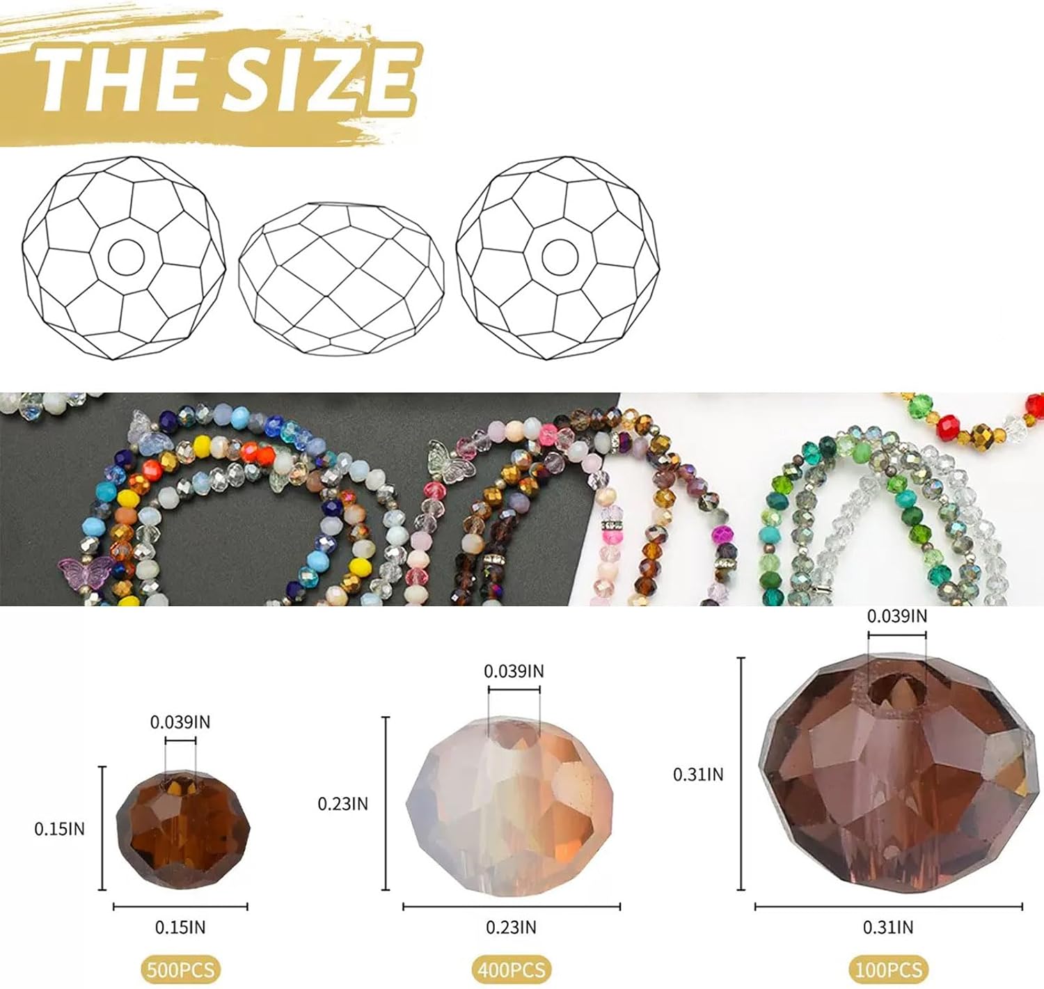 1000PCS Green Glass Beads for Jewelry Making, Assorted Color 4/6/8mm Glass Seed Beads for Crafts, Crystal Spacer Loose Faceted Beads for Bracelets, DIY, Suncatchers, - Image 3