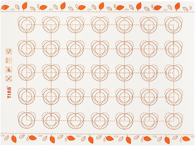 Silicone Baking Mat for Macarons Premium Non-Stick 2pcs 15.7x11.8 Inch , COOCANKE Large 40 x 30 cm Cooking Mats, Non-Toxic Flexible Fiberglass Baking Liner, Reusable Pastry Mat