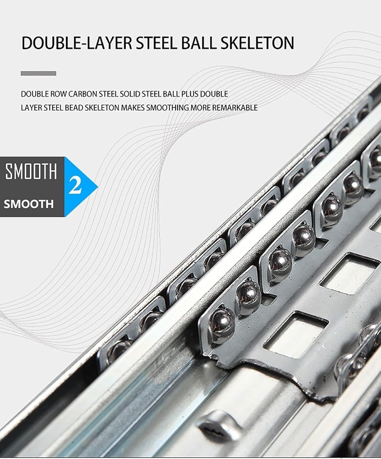 Three-fold Fully Extended Ball Bearing Guide Rail Side-Mounted(300mm/12in)