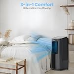 TOSOT 10,200BTU (6,200 BTU SACC) portatif Air Conditionneur, Smart Wifi Control, AC Unité avec déshumidificateur, ventilateur, kit de fenêtre pour faciliter l'installation, chambres froides jusqu'à 400 Pieds carrés brillants Series