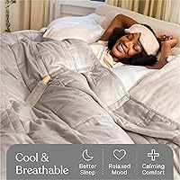 Vista 7 de Baloo - Manta pesada para adultos 12 lb (42"x72"), color Silver Sage 100% algodón Lavable a máquina y apta para secadora Relleno