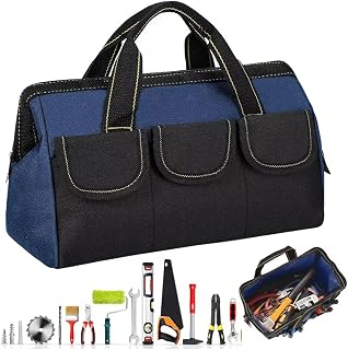 Bolsa de Ferramentas Profissional, 31cm, Equipado com base de borracha impermeável，com Compartimentos Múltiplos，Usado para organização e armazenamento de ferramentas