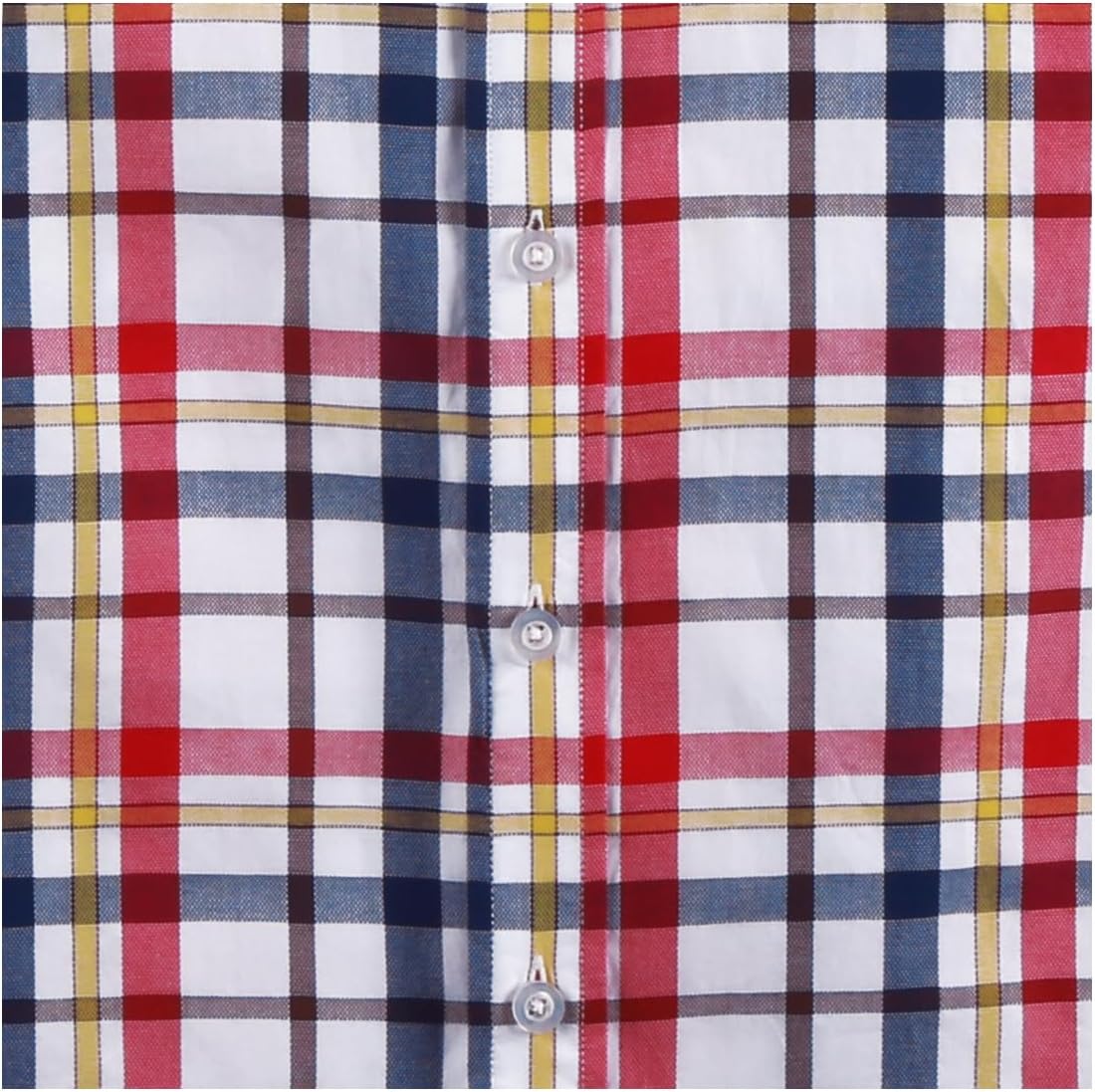 Mens Short Sleeve Casual Plaid Button Down Shirts Work Slim Fit Western Dress Shirt for Men - Image 3