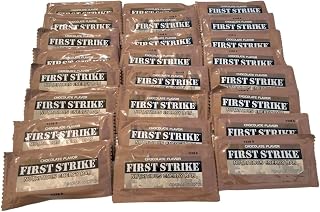 First Strike Energy Bar, Full Size [2.3oz] - Authentic Long-Life USGI MRE Ration Nutrition Bars. Many Flavors and Packs to choose from, Recent Production dates (24, Chocolate)