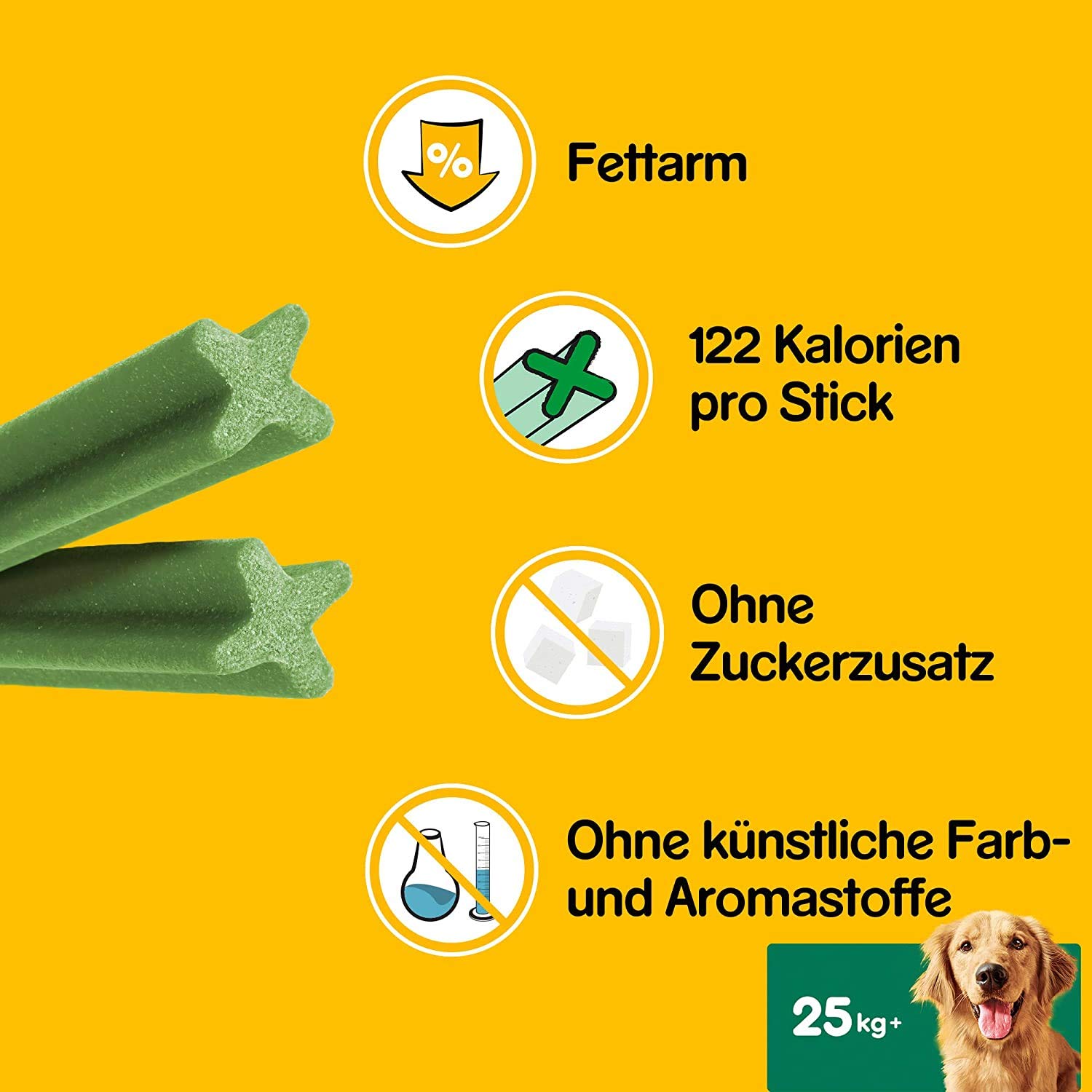 Pedigree DentaStix Fresh Hundeleckerli für große Hunde, Kausnack gegen Zahnsteinbildung, Für gesunde Zähne und einen frischen Atem, 4 er Pack, 4 x 28 Stück