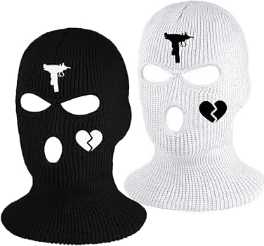 VUJA DÉ  BALACLAVA RichLuner 2 PCS 3 Hole Uzi Balaclava Ski Mask Knitted Face
