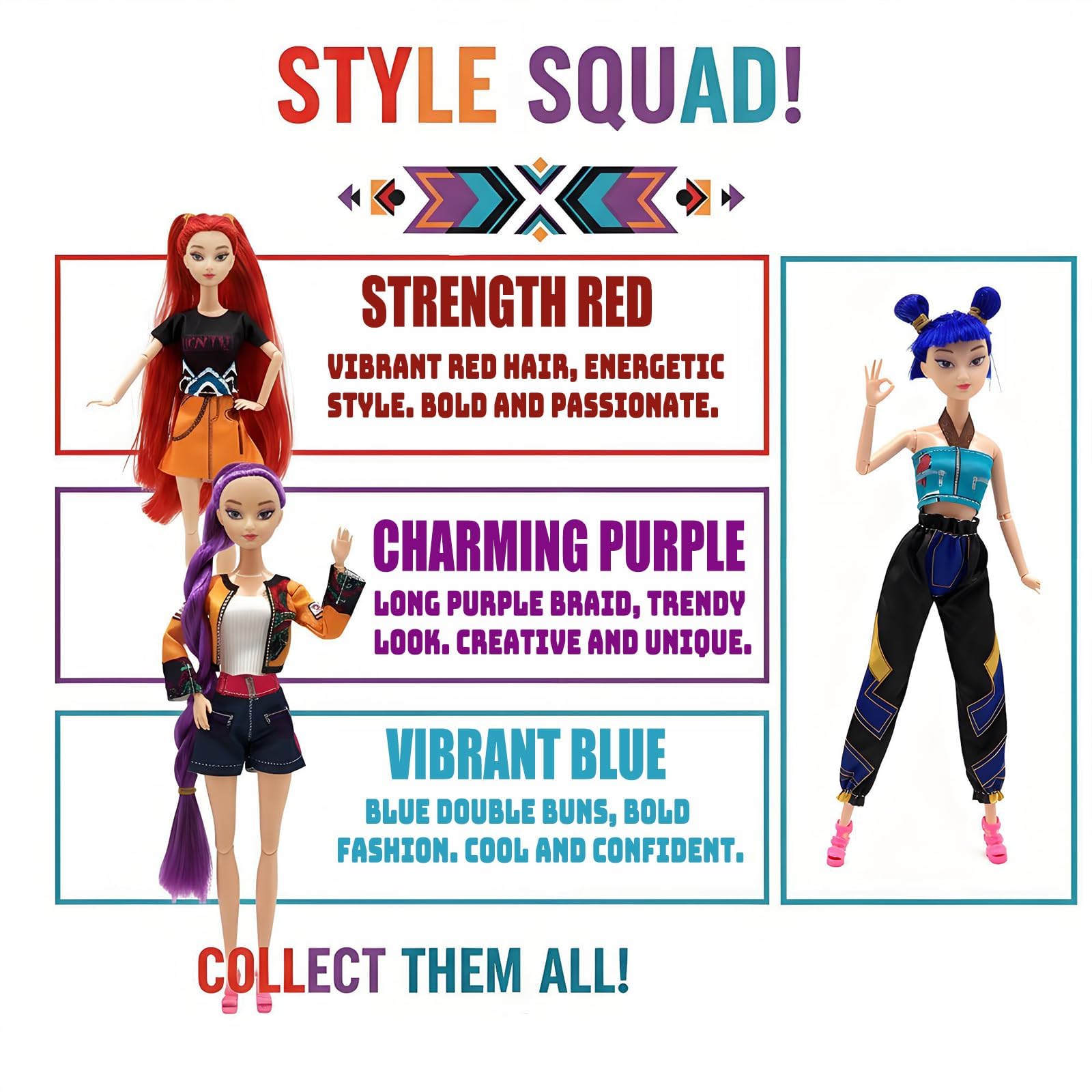 AZDHOT Demon Hunters Toys Action Dolls Set, 11.5-inch Poseable Dolls with Movable Joints, 3-Pack Collectible Model Toys for Fans and Kids Game Gift — view 8