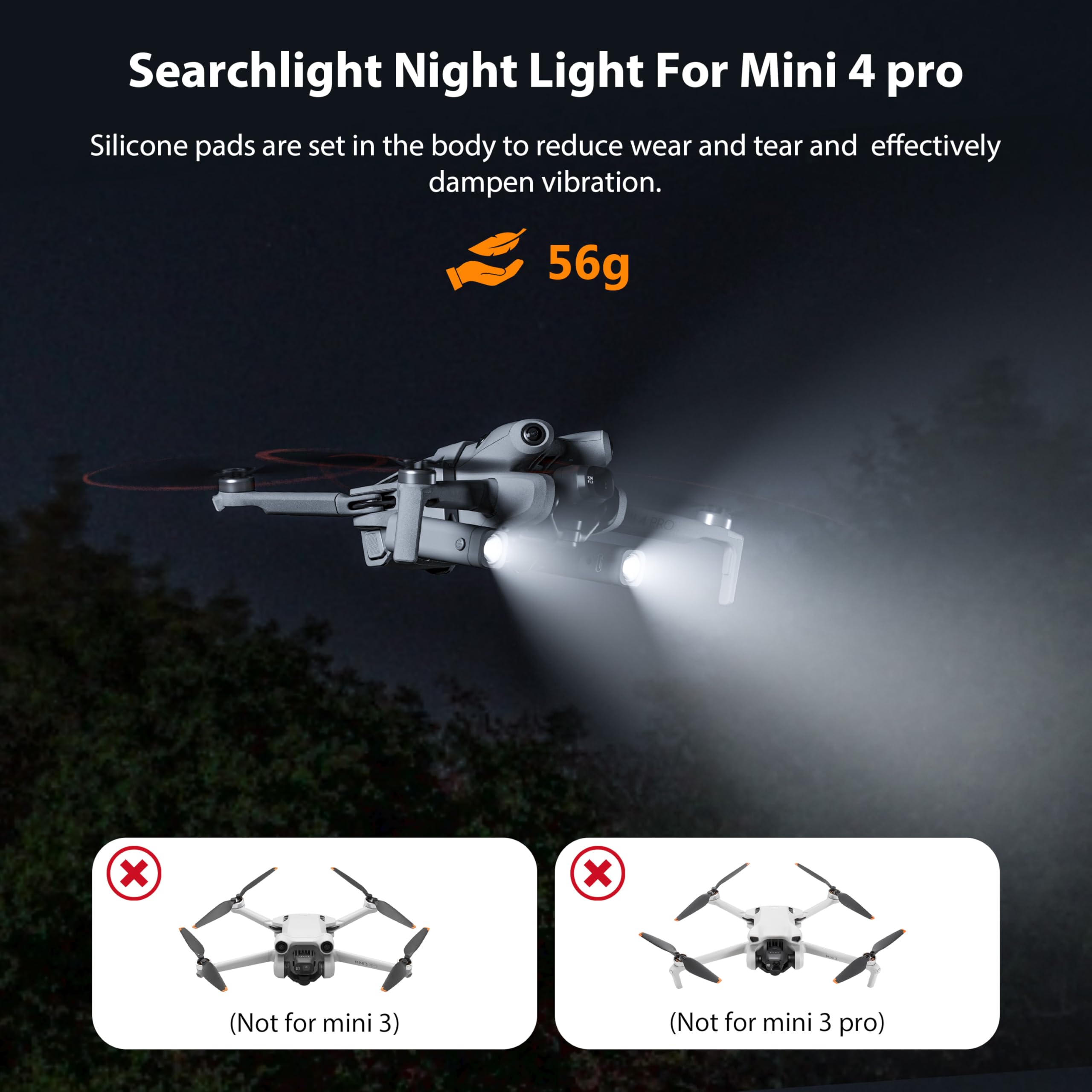 STARTRC Mini 4 Pro LED Lampka Nocna do Nawigacji, Reflektor z Uchwytem, Ochrona Przed Kolizją dla DJI Mini 4