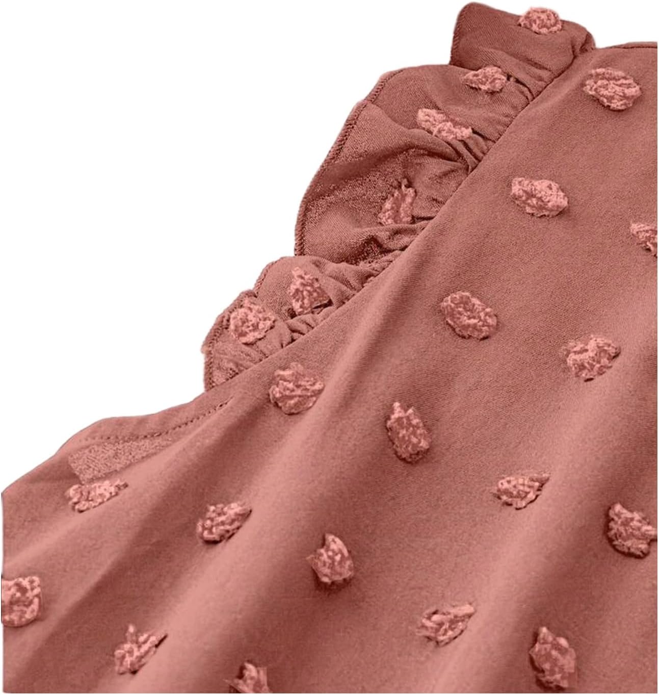 SOLY HUX Women's Plus Size Blouse Swiss Dots V Neck Ruffle Sleeveless Vacation Casual Summer Tops