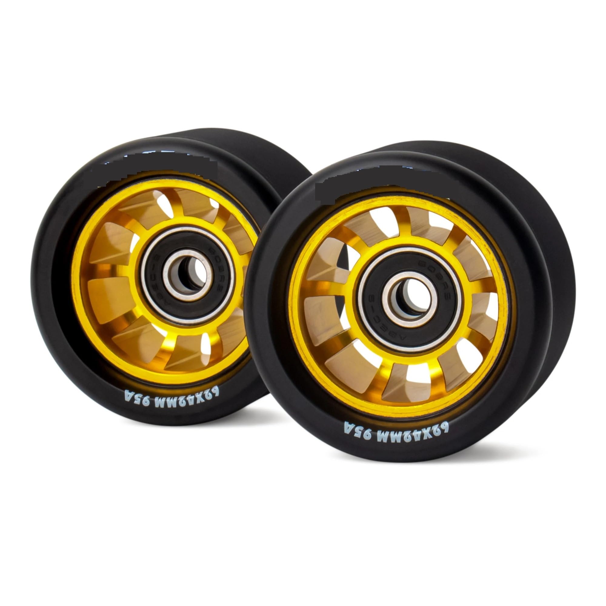 8 Uds Ruedas for Patines en línea Ruedas de patín de Repuesto Rueda de patín cuádruple núcleo de Aluminio 62 * 42mm 95a para Patines