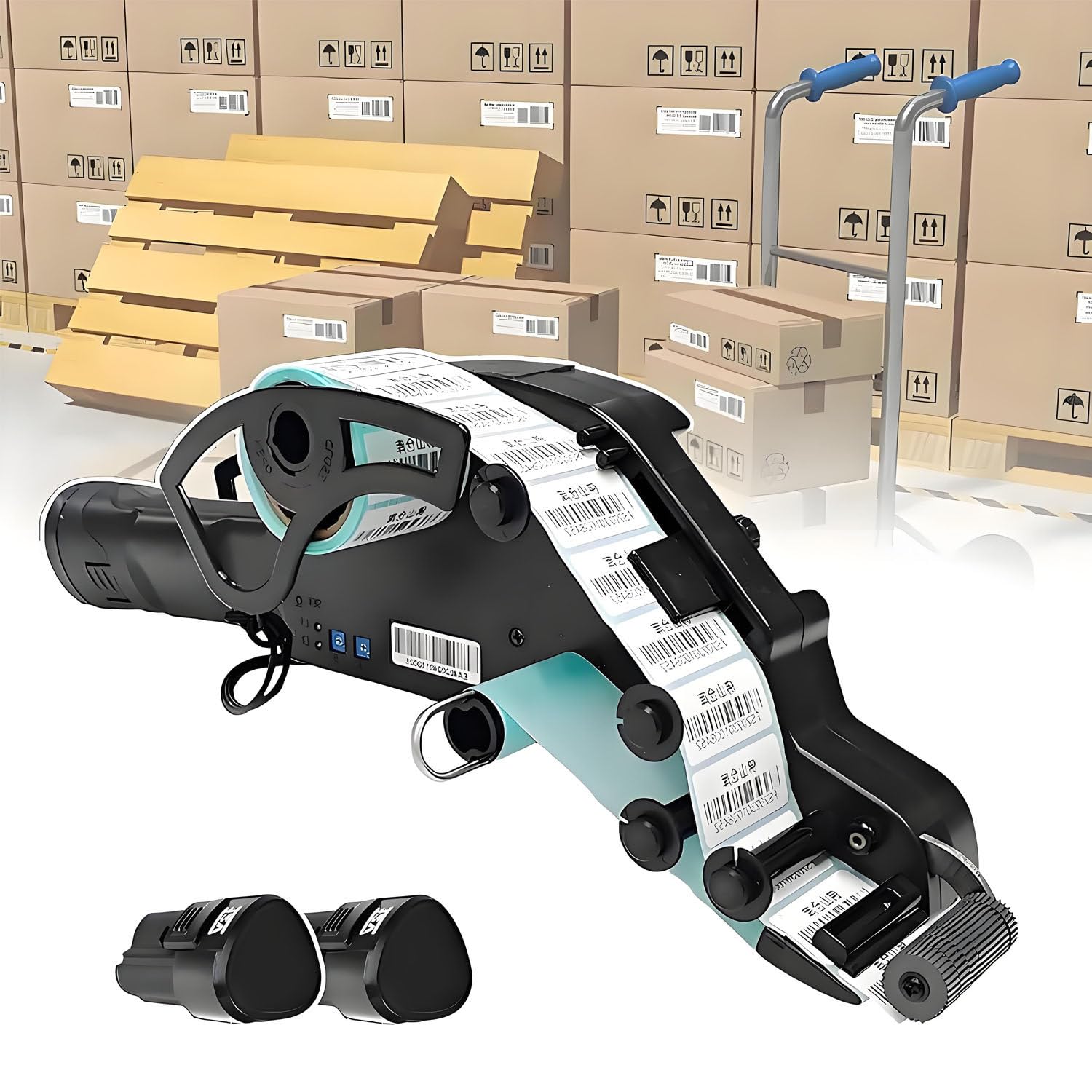 Dispenser Automatico di Etichette con sensore, Portatile e Senza Fili, Ideale per Magazzini e supermercati; Macchina per etichettatura a erogazione Continua. 40mm