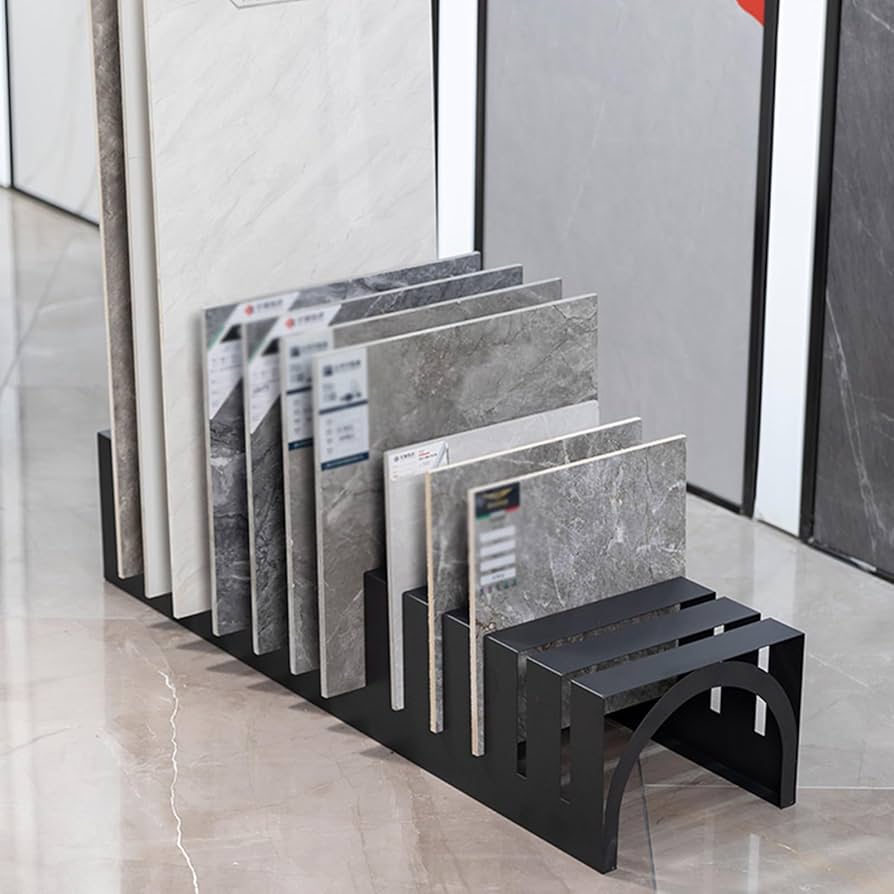 Amazon.co.jp: 13層の金属タイルディスプレイラック、斜め垂直床タイル