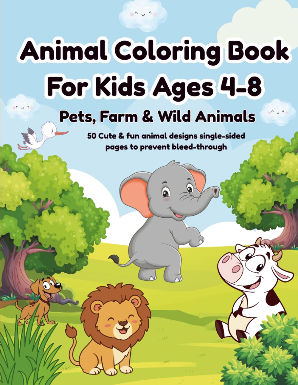 Animal Coloring Book For Kids Ages 4-8