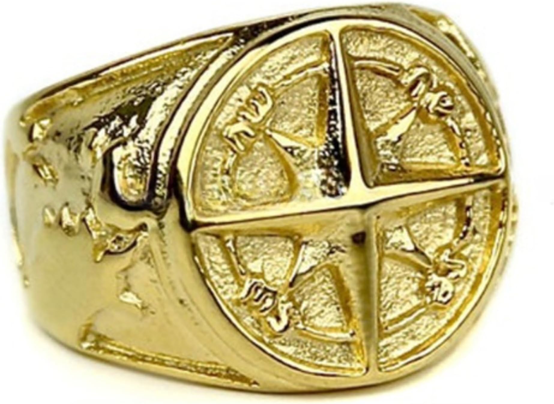 18 Kt, 22 Kt Real Solid Yellow Gold Compass Handmade Signet Men'S Ring - Comfort Fit Classic Gold Ring - Premium Handcrafted Luxury Statement Jewelry