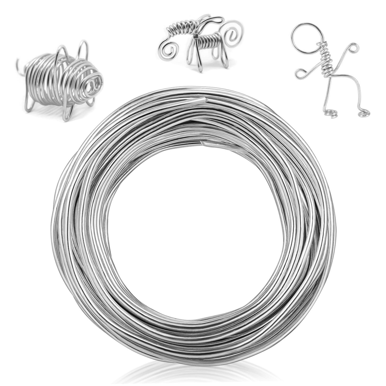 Alambre de aluminio flexible en rollo para modelar y artesanías plateadas 8
