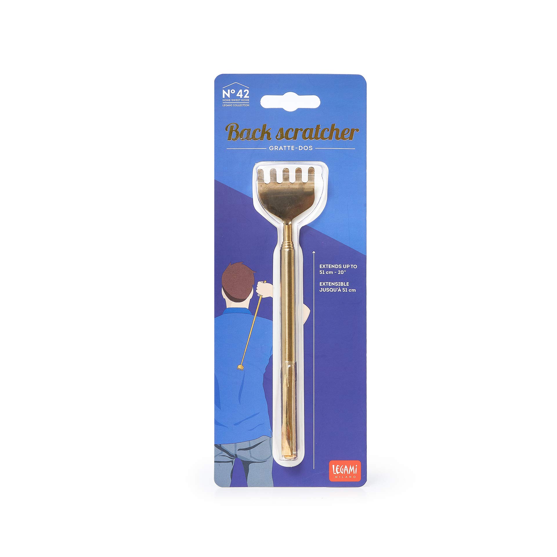 Legami Telescopic Back Scratcher Bonds, Gold, Mini - Image 3