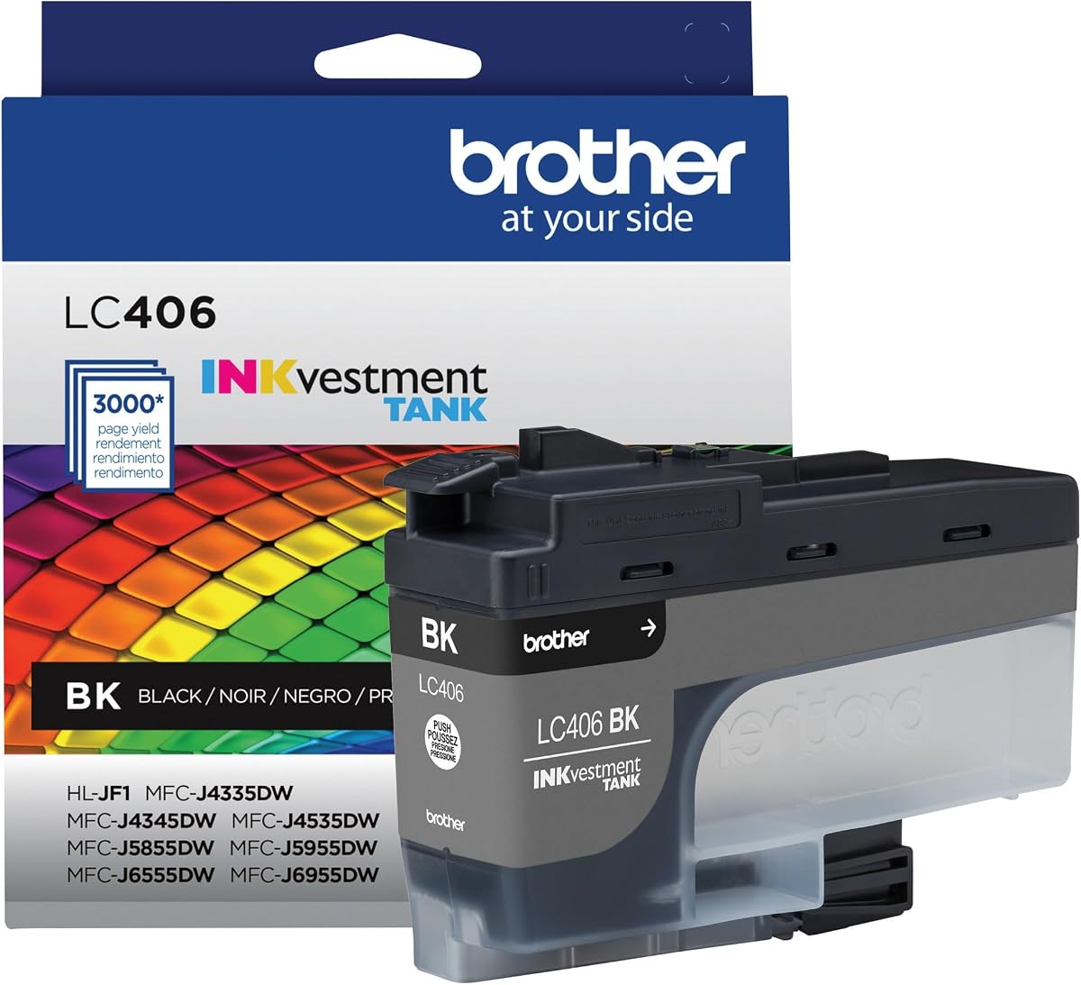 Cartucho de tinta Brother LC406BK de rendimiento estándar, color negro