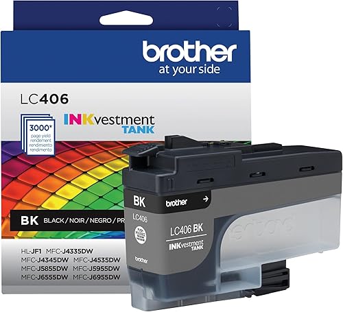 Brother Cartucho de tinta original LC406BK de rendimiento estándar negro INKvestment Tank