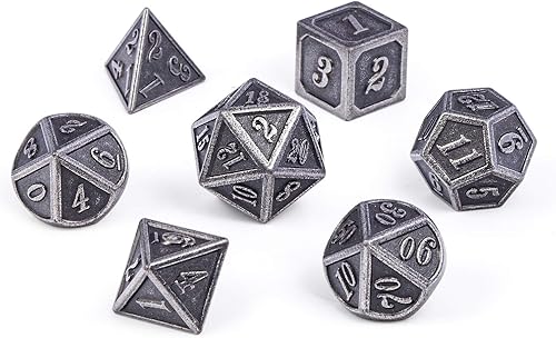 Miniatura 54 de DNDND - Juego de dados de metal para D&D, 7 dados DND verdes con caja de metal para juegos de rol como Dungeons and Dragons y juegos de mesa verde