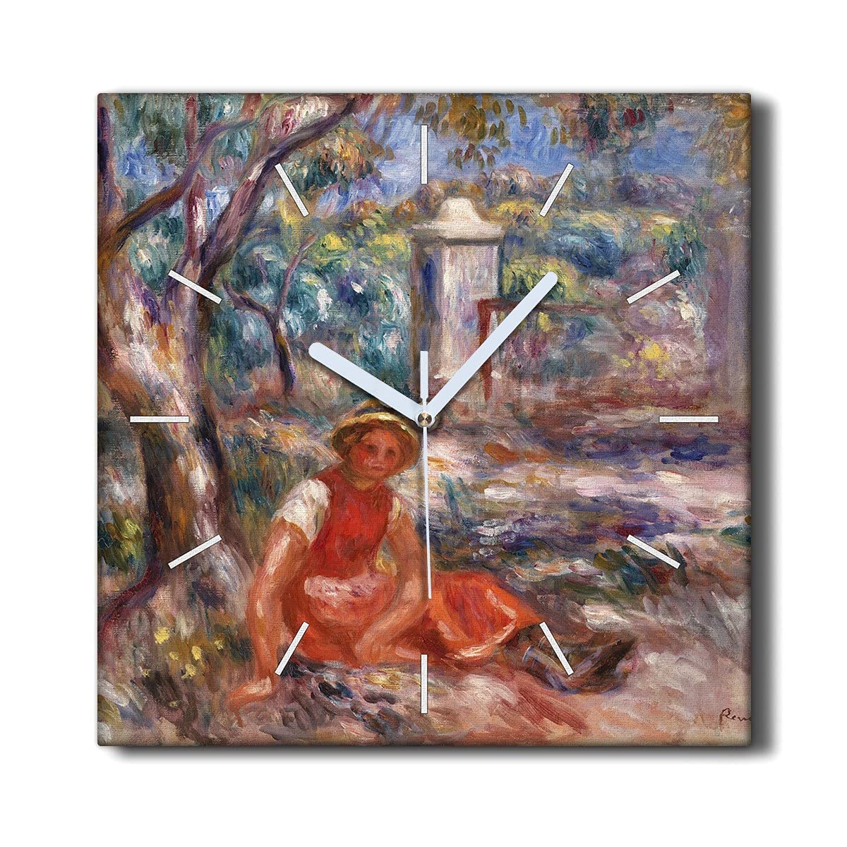 Le Salon Décoration Murale Horloge Toile 30x30 forêt apaisante