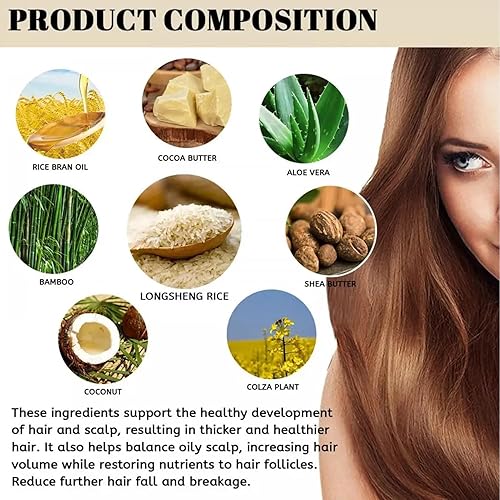 Miniatura 5 de 2 barras de champú de agua de arroz para el crecimiento del cabello, barra de champú de proteínas a granel, cobertura blanca de raíz, oscurecimiento