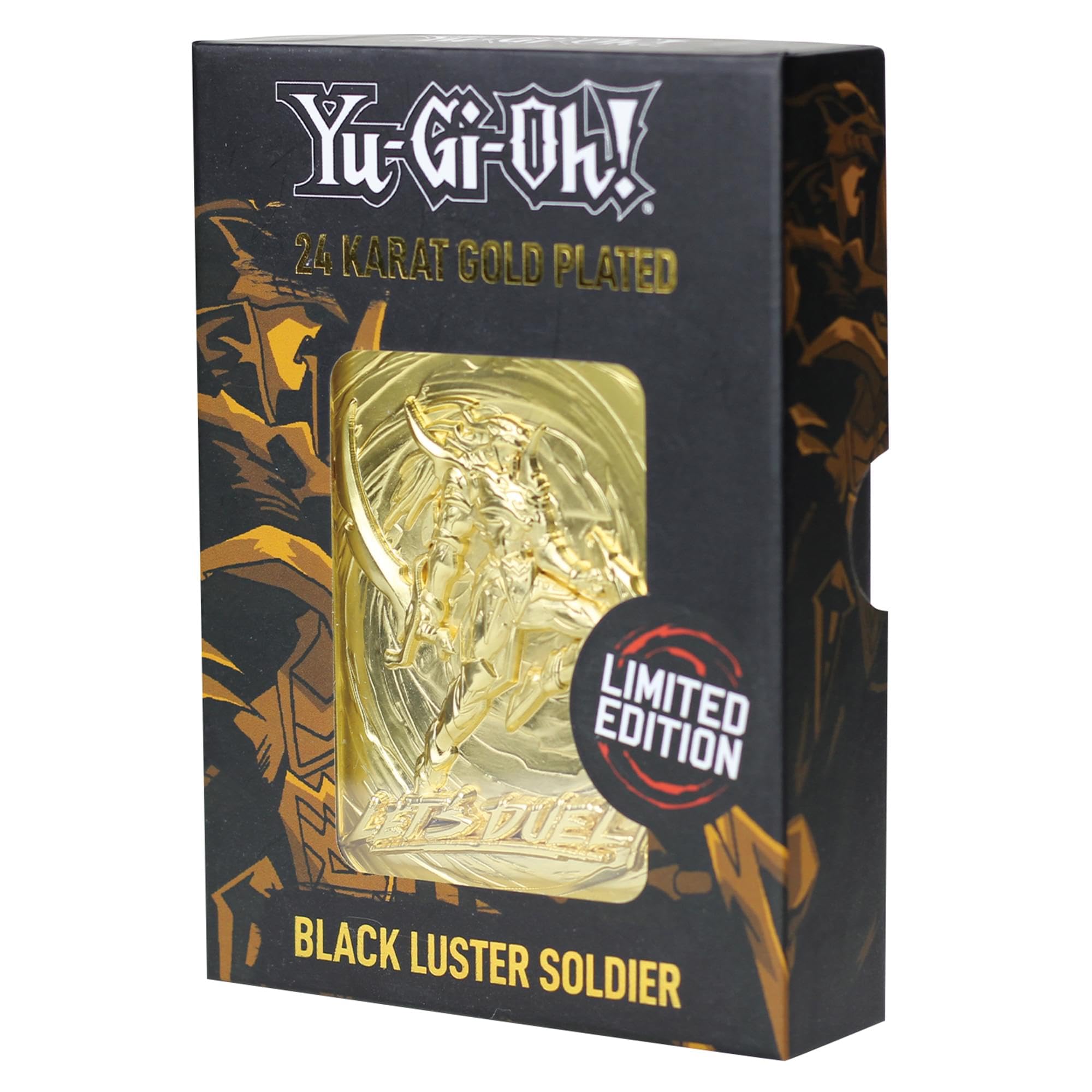 Yu-Gi-Oh! - Tarjeta de Metal chapada en Oro de 24 Quilates con diseño de Soldado Negro Brillante