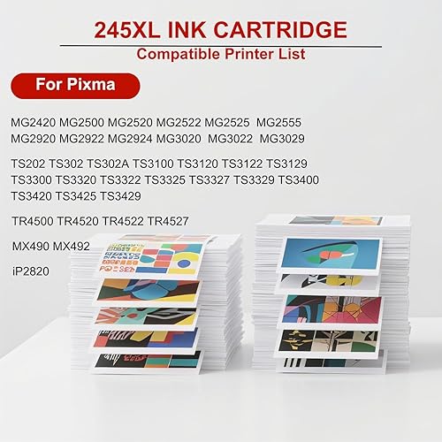 Miniatura 3 de VLOVEINK 245 PG-245XL Negro Reemplazo para Cartucho de Tinta Canon 245XL Compatible con Canon MX490 MG2522 TR4520 MX492 TS3320 iP2820 MG2420 TS3120