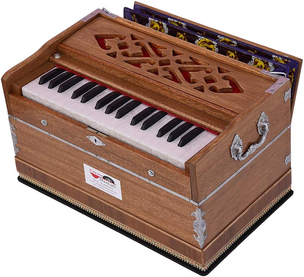 Harmonium Mini Magic By Kaayna Musicals, No Stop- 2¾ Octave, Teak Colour, Gig Bag, Bass/Male- 440 Hz, Best for Yoga, Bhajan, Kirtan, Shruti, Mantra, Meditation, Chant, etc.