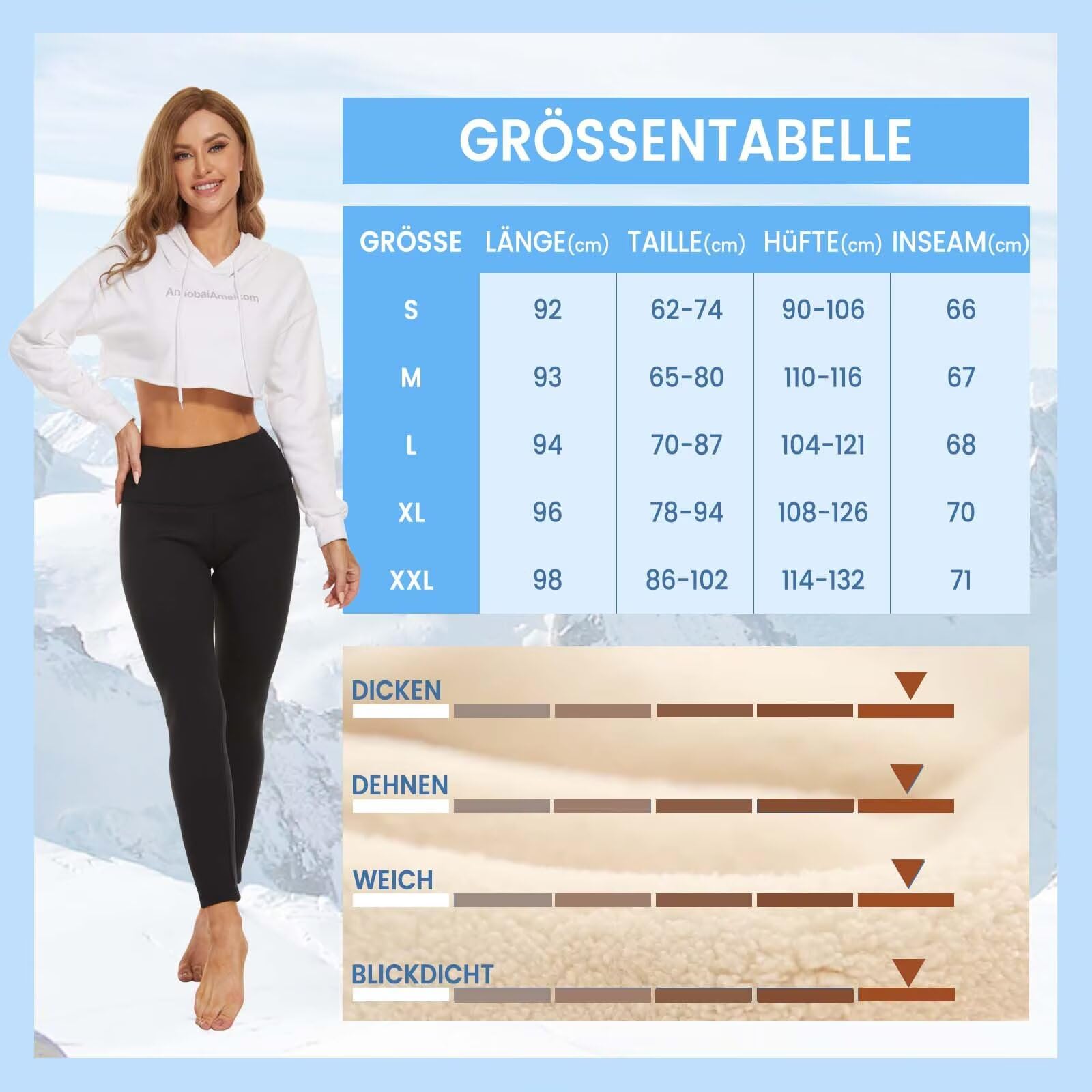 TNNZEET Damskie legginsy termiczne z kieszeniami, z podszewką, z wysokim stanem, polarowe, ciepłe, nieprzejrzyste legginsy na zimę