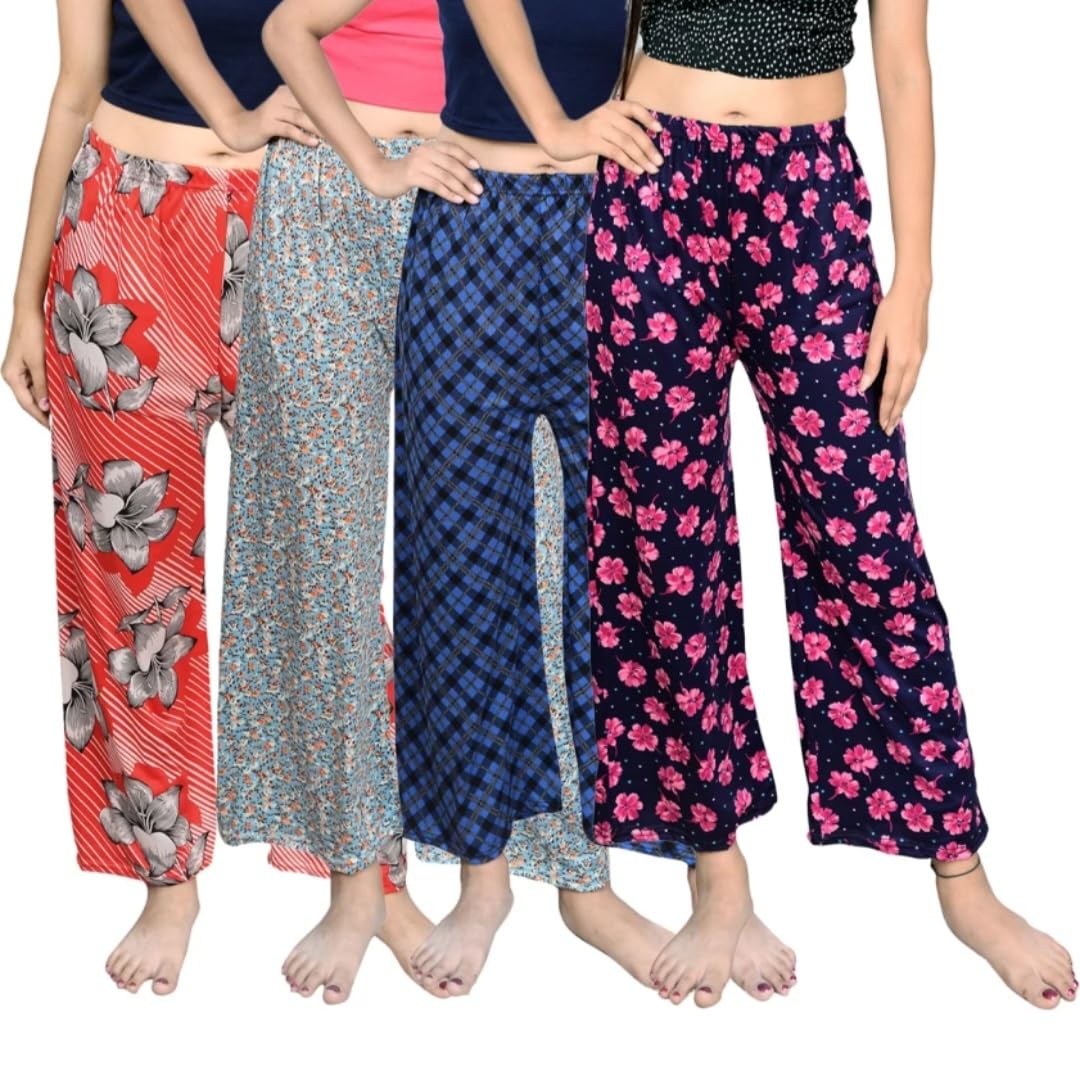 Womens Track Pant Lower Fully Stretchable Free Size Cotton Printed Payjama/Lounge Wear–Soft Cotton Night Wear/Pyjama for Women(Pack of 4Pcs),Prints May Vary (Assorted Pyjama)-image-27