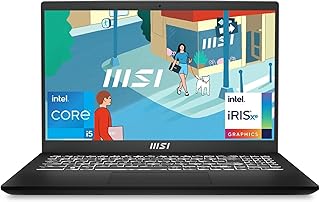 MSI Modern 15, Intel 13th Gen. i5-1335U, 40CM FHD 60Hz Laptop (16GB/512GB NVMe SSD/Windows 11 Home/Iris Xe Graphics/Classic Black/1.7Kg), B13M-289IN