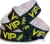 Vista 8 de Teling Paquete de 500 pulseras VIP de plástico para fiestas, pulseras de plástico personalizadas para eventos, pulseras resistentes al rasgado
