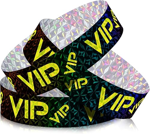 Teling Paquete de 500 pulseras de plástico VIP para fiestas para eventos, pulseras personalizadas VIP, pulseras de plástico a prueba de desgarros,