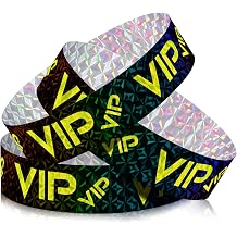 Teling 500 Pack VIP Plastic Wristbands Bracelets Party for Events VIP Custom Wristbands Plastic Bracelets Tear proof Waterproof Wrist Bands Arm Bands for Events Concerts
